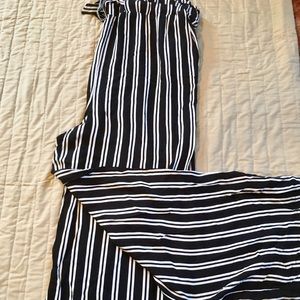 Black and white striped pants